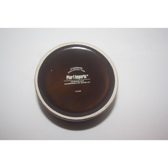 PIER 1 Imports Sahara Brown and Tan Coffee Pot and Sugar Bowl Stoneware - Picture 7 of 8